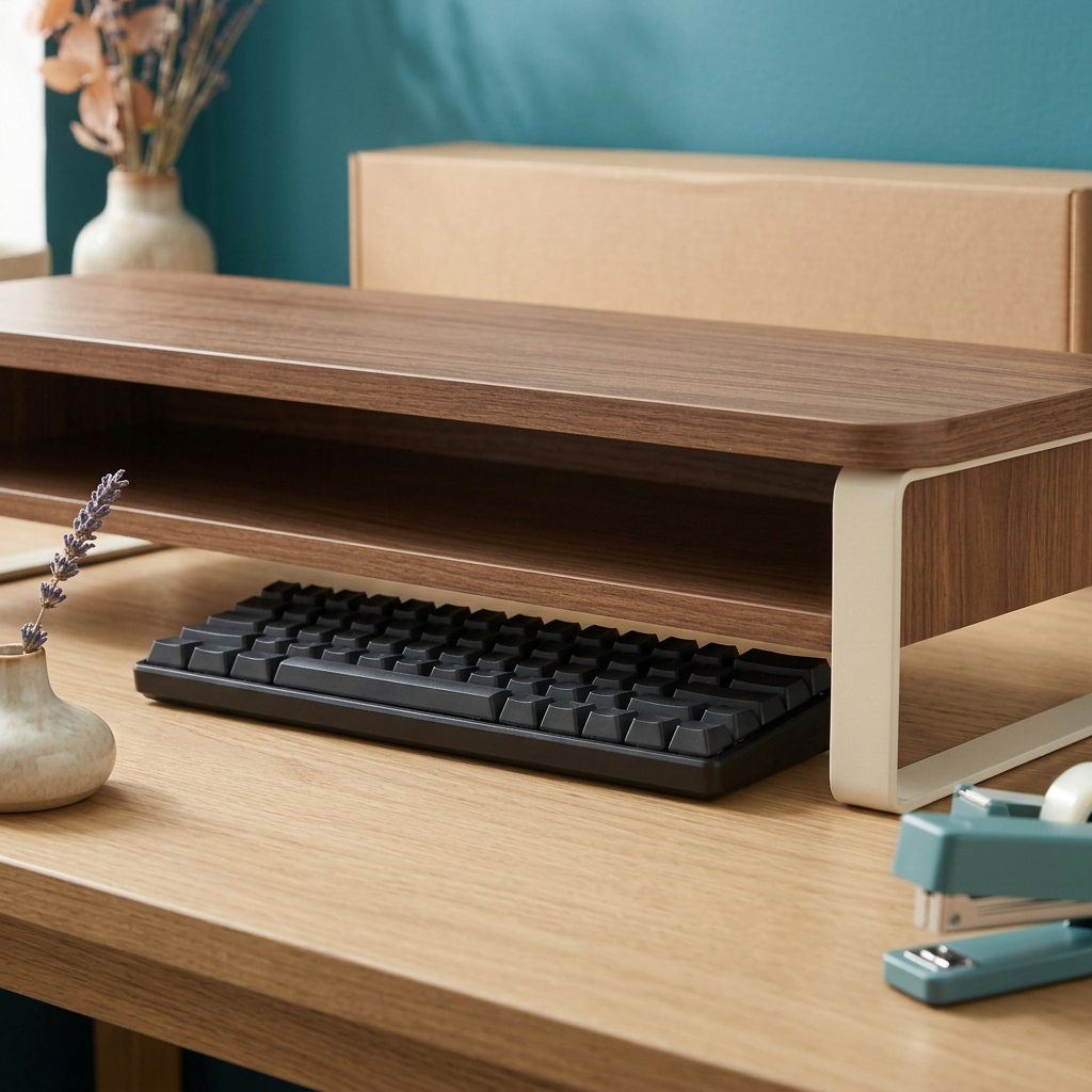 AI concept open storage cubby with illustrative keyboard