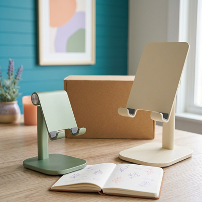 AI concept independently positioned phone and tablet stands