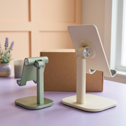 AI concept side and rear view of device stand set